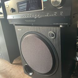 Sony Receiver And A Large Powered Subwoofer 