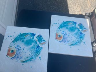 Canvas fish wall art