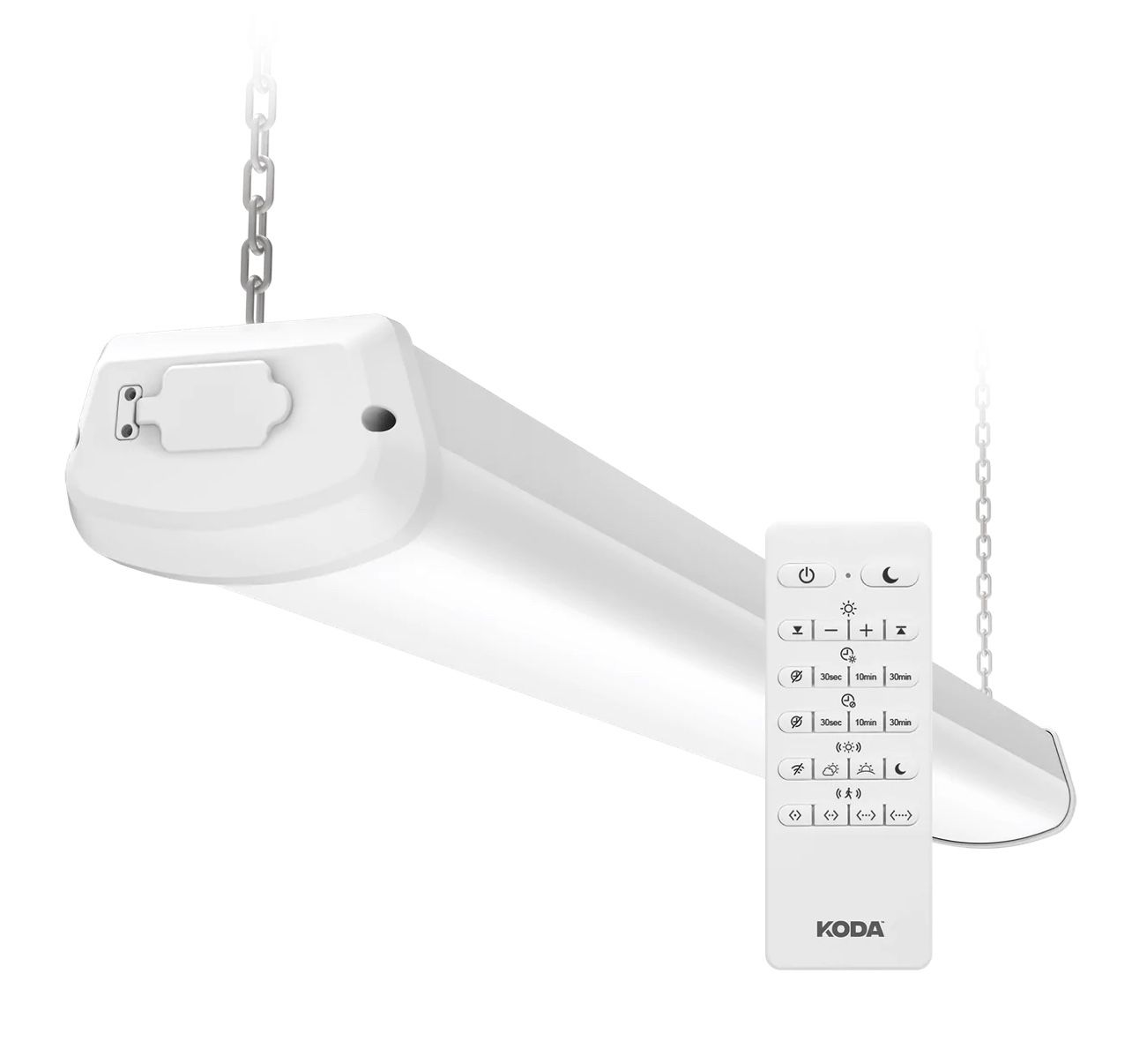 Koda | 45" Linkable Shop Lighting with Motion Sensor, 3800 Lumen, 4000K Daylight Linear LED Shop Light for Garages, Workshops, Basements, Hanging or F