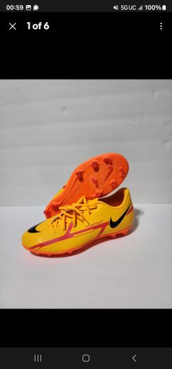 Kids Yellow Nike Phantom Soccer Cleats Size 5.5Y DC0823-808