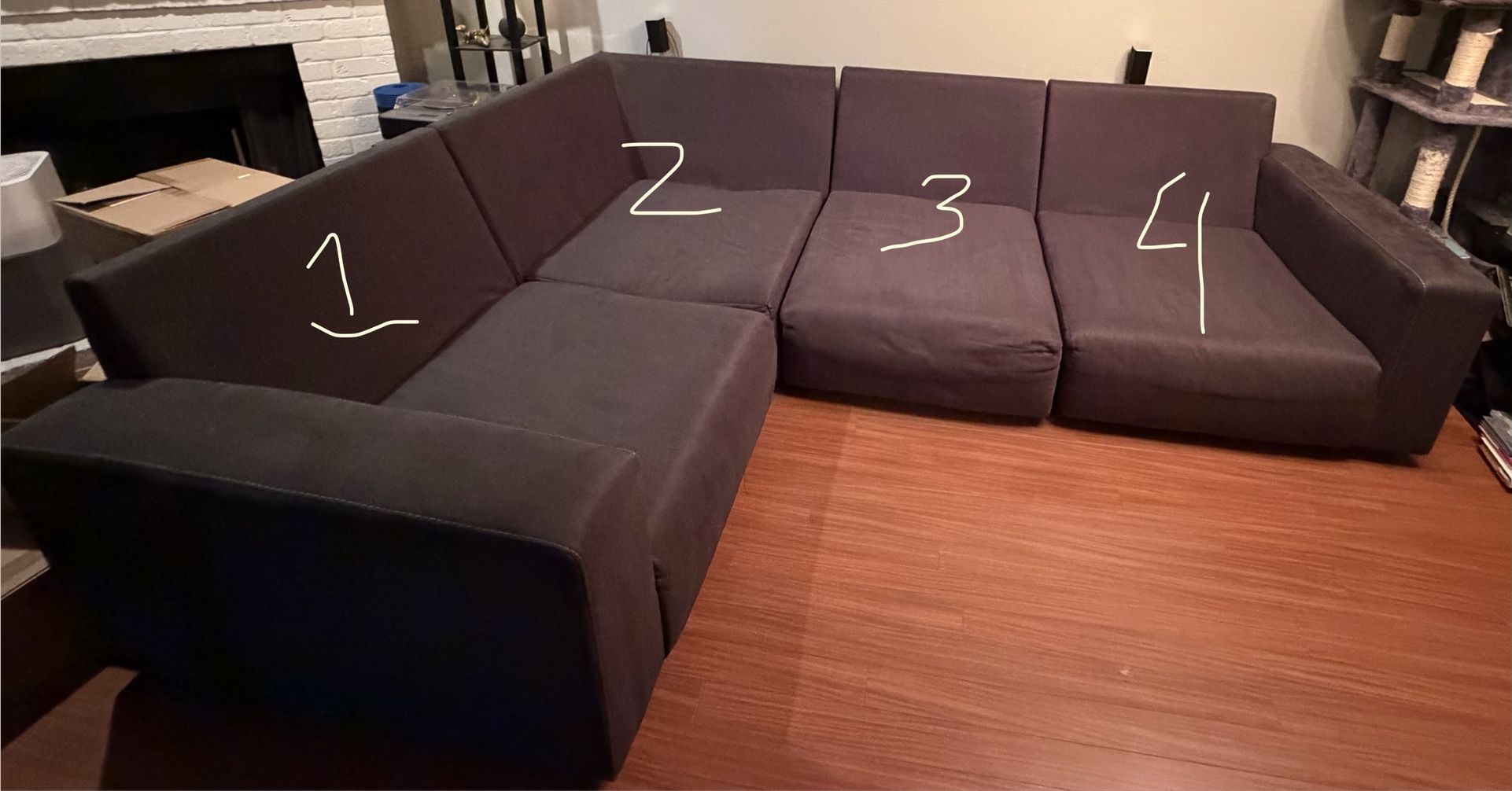 Gray Modular Couch - Four (4) Piece Set