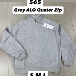 Alo Quarter Zip Grey Size M