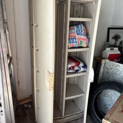 Tall Plastic Durable Utility Storage Cabinet with Shelves for Garage or Patio