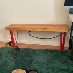 Live-Edge Cedar Epoxy Bench