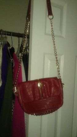 Elegant small red and gold bag