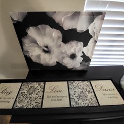 Table Stools Picture and Vase 