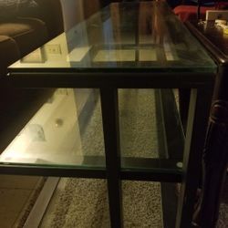 CRATE & BARREL Glasstop 3-Tier Table