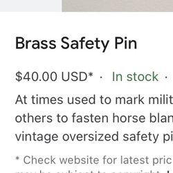 Vintage Safety Pin 