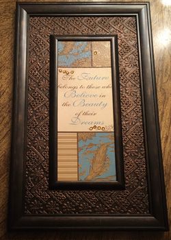 The Future Belongs to Those Who Believe in the Beauty of Their Dreams Dark Wood Wall Plaque