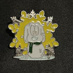 Disney Pluto Snowman Snowflake Holiday Christmas Pin Hidden Mickey 2007