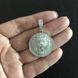 925 sterling silver lion pendant.