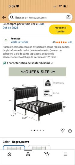 Iron bed frame, used for 2 months, in perfect condition, like new