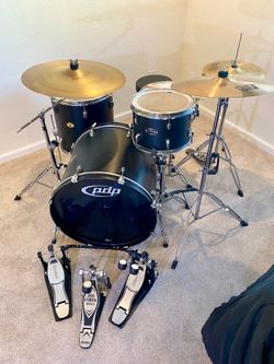 PDP Centerstage complete drum set 22 12 16 14” new double pedal iron cobra mixed cymbals stands $425 cash 2401 N Euclid ave Upland 91784