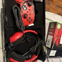Control PDP Paquete Spirit Red: Controlador con Cable Avanzado REMATCH y Auriculares con Cable AIRLITE para...