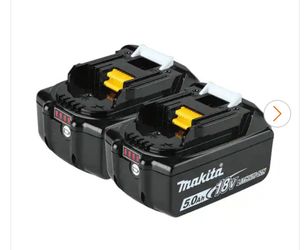 Genuine OEM 2 Two Dos Makita 18 Volt 18v 18 Lithium Ion LXT Batteries Capacity Output 5.0 AH 5.0 Battery 5ah Ah Amp High Pilas Baterias