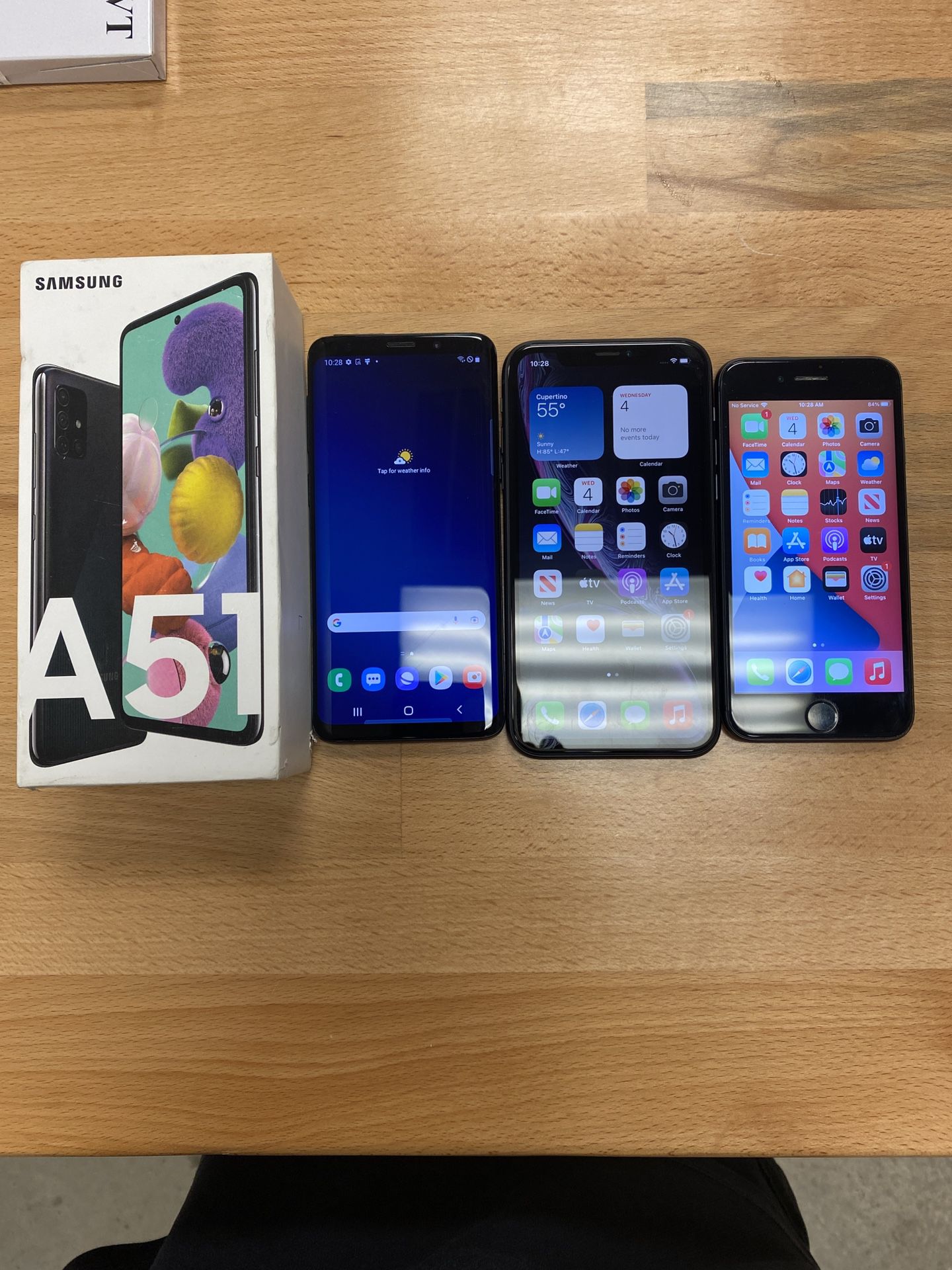 IPhones, Samsung Phones  8, 8+, XR, 12 Pro Max And Samsung S9.