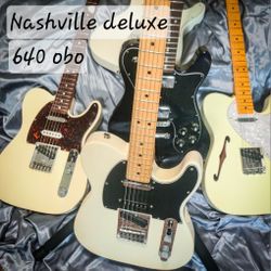 Telecaster Fender Deluxe Nashville Thinline Vintage Player American Mexican