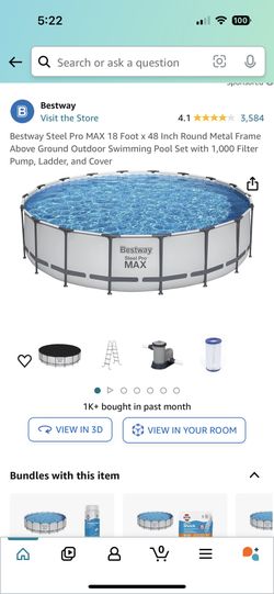 18ft Steel Frame Pool With Upgraded Sand Filter