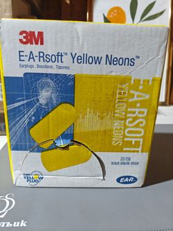 200 pair box of Neon Yellow Ear Plugs