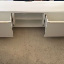 White TV Stand With Drawers