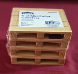 Tiktok Viral Lowes 4-Set Mini Pallet Wood Coasters