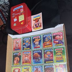 Garbage Pail Kids Food Fight Green Parallel Cards Lot Of 20 Plus Adam Appetite Card And Empty Red Mini Fridge 