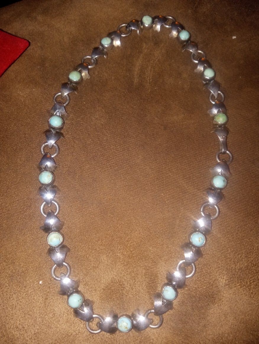 Vintage Mexican Turquoise Necklace 