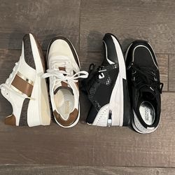 2 Pairs Michael Kors Wedge Sneakers Women’s Size 5 – Bundle Deal
