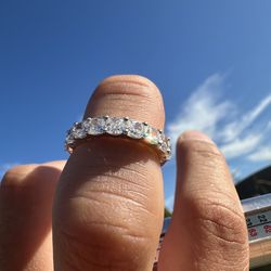 Neil Lane Lab Created Diamond Band Engagement Ring 14k White Gold SIZE 6.75