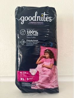 Save 30% - NEW - Goodnites XL Girls Nighttime Underwear 95-120 lbs