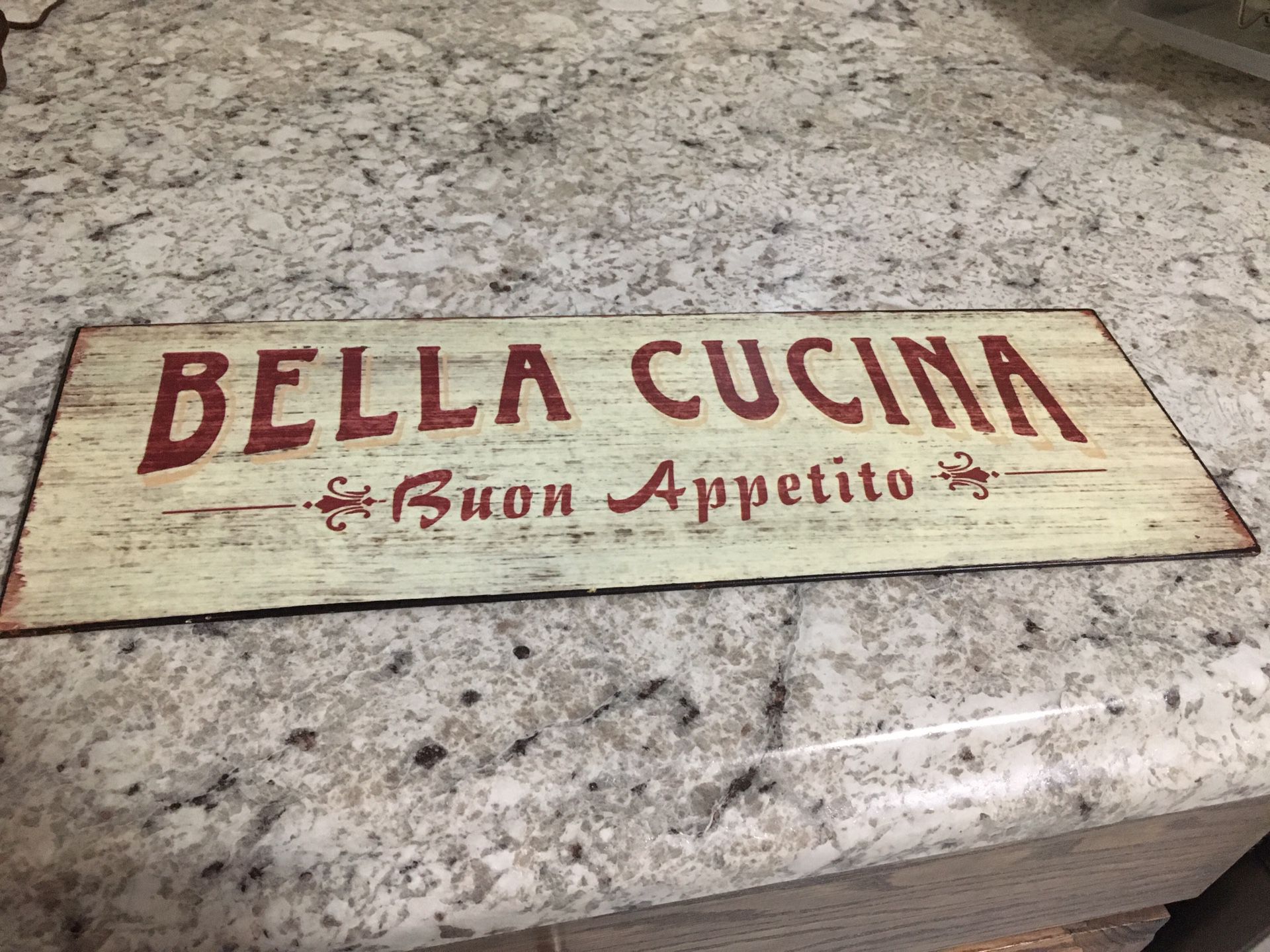 Rustic Italian kitchen word art