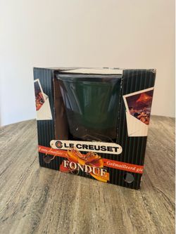 Vintage Le Creuset Fondue Set Complete w/ Original Box – Hunter Green – Made in France