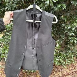Black Vest and Bow tie set