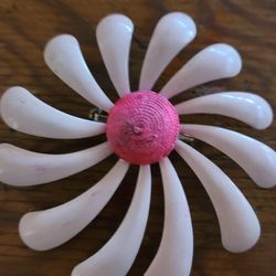 Vintage Brooch Pin Pink Large 3-3.5"