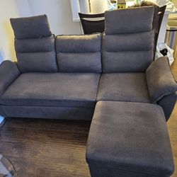 Super Clean Brown Couch w/ Ottoman 