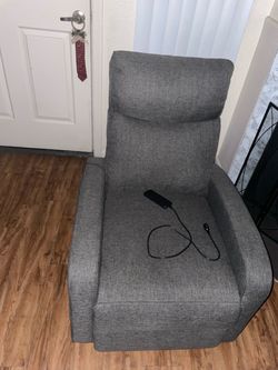 Gray Fabric Power Massage Recliner Chair