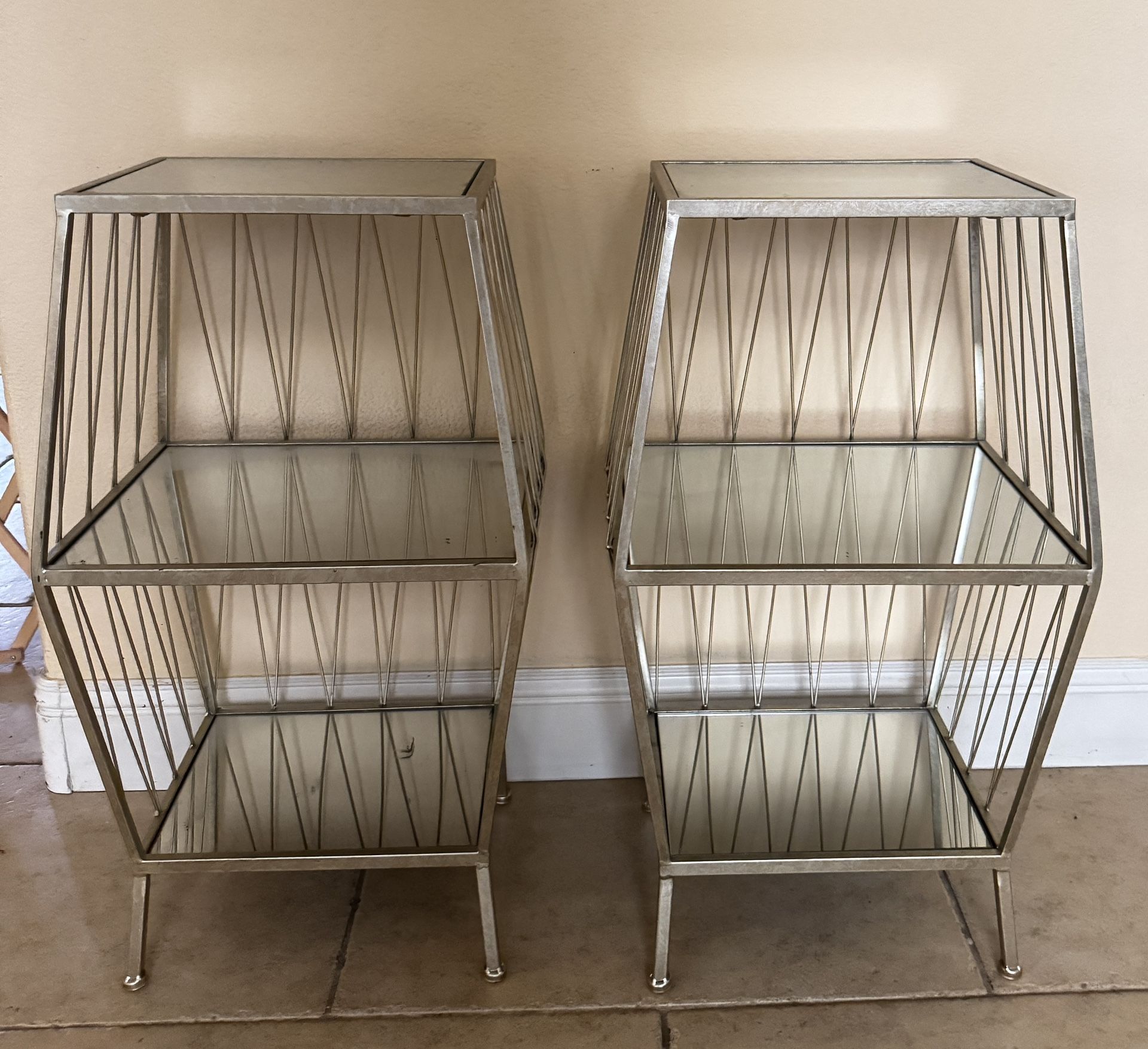 2 Mirror side Tables For Sale