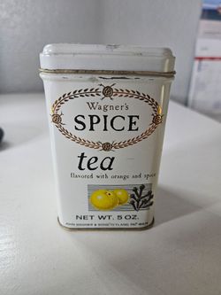 1970s Wagner's Spice Tea Canister - Full New Old Stock Tin with Inner Lid