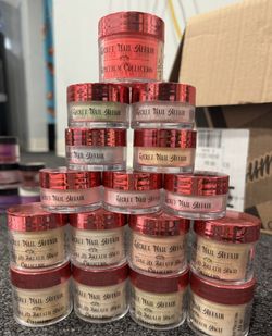 Secret Nail Affair Acrylic Powder Lot – 17 Pieces – Mostly Full
