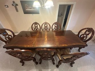 8 chair dining table with glass cover!