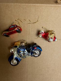 Christopher Radko ornament motorcycle airplane car