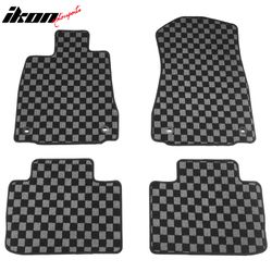 Fits 2014-2025 Lexus IS300 IS350 RWD Floor Mats Carpets Checkered Black Gray Plaid