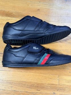 Lacoste Chaymon Club Sneakers Men’s Size 10 Black Red Lace Up Low Top