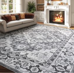 New 8x10 bohemian area rug grey