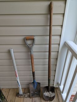 Set of (3) Yard Tools (Shovels and Axe)