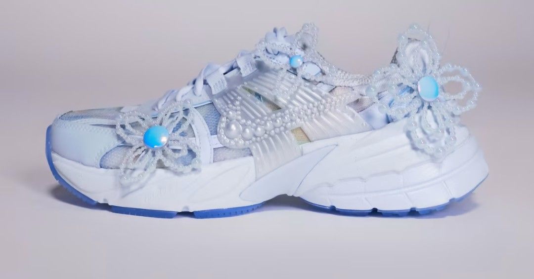 Nike x Susan Fang V2K Run sneakers with floral detail in blue