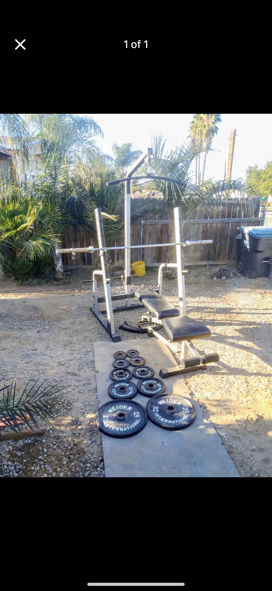 Olympic weight set rack pulldown bench