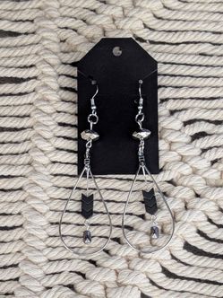 Black/Silver dangle earrings