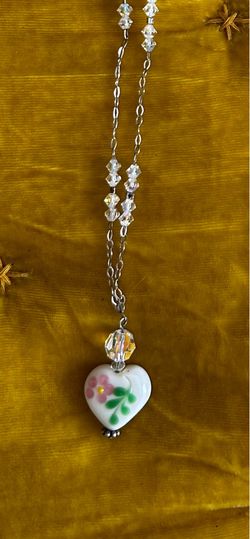 Sterling Silver Swarovski Bead Necklace and Earrings