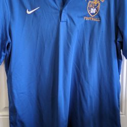 Mens Nike Blue Northwood, Ohio School Football Polo Shirt, Large 42-44, Polyester 100%